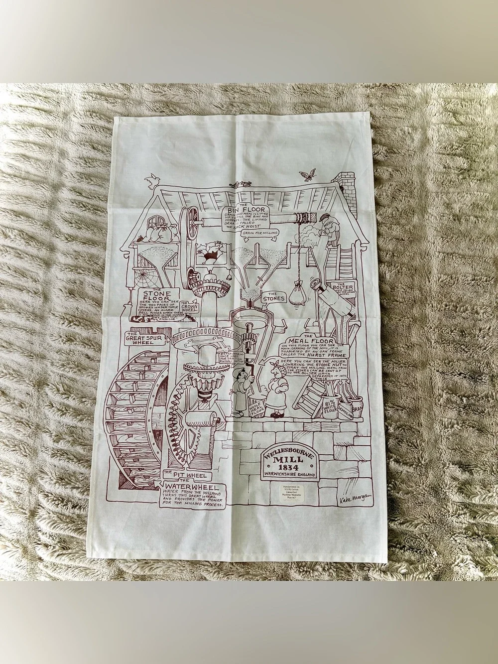 NWT Vintage UK Kate Morgan Wellesbourne Mill Tea Towel Cottagecore